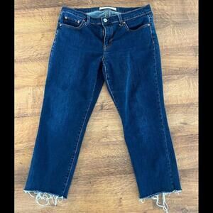 Gap Womens Cropped Jeans Blue‎ Size 31 Short Real Straight Denim Stretch Cotton